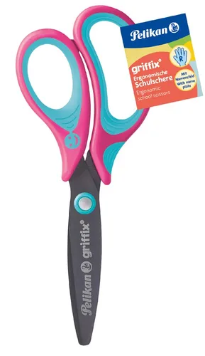 Pelikan griffix Schulschere rund pink für Rechtshänder