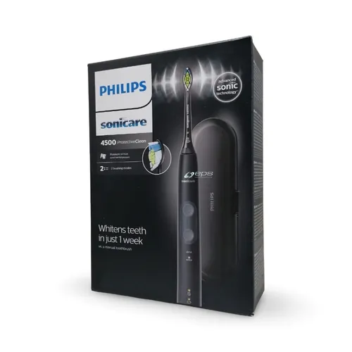 Philips Sonicare ProtectiveClean 4500 elektrische Zahnbürste - Elektrische Zahnbürste mit 2 Putzmodi für optimale Mundpflege, entfernt Verfärbungen effektiv und sorgt für ein strahlend weißes Lächeln.