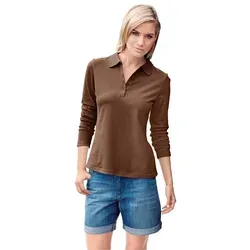heine Langarm Poloshirt in Braun Größe 44