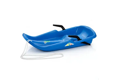 BURI Schlitten Schlitten Twister Race Rodel Kinderschlitten mit Bremsen Blau