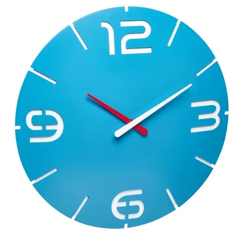 TFA Wanduhr Contour Funkuhr, Ø 35 cm in Himmelblau in blau von TFA Dostmann