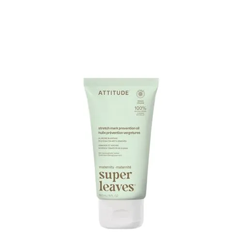 ATTITUDE Schwangerschaftsdehnungsstreifenöl, EWG-geprüft, dermatologisch getestet, pflanzlich und mineralisch, vegane Mutterschaftsprodukte, Arganöl, 150 ml