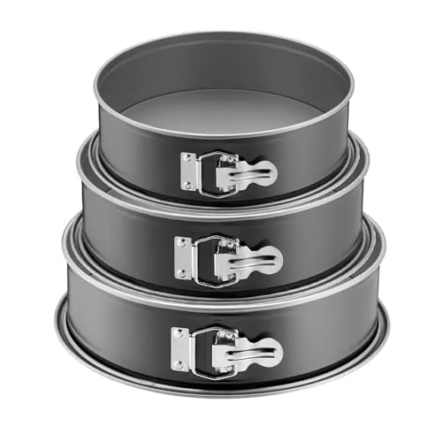 ORIGINAL KAISER | Inspiration Springform Set 3-tlg. | 24, 26 & 28 cm rund | Flachboden, Backform rund, Kuchenform antihaftbeschichtet, auslaufsicher, einfaches Verschließen | Made in Germany