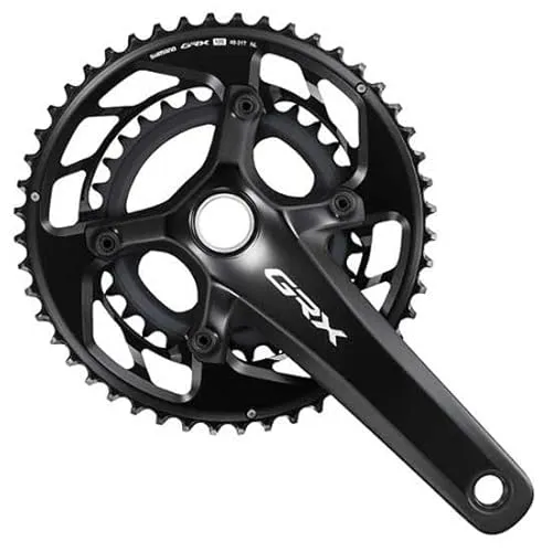Shimano GRX FC-RX820 Kurbelgarnitur 48/31T Silber 170 mm - Sonstiges Fahrradzubehör mit optimaler Effizienz für Gravel-Fahren, bietet kleinere Gangstufen für bessere Trittfrequenzkontrolle und einen größeren Übersetzungsbereich.