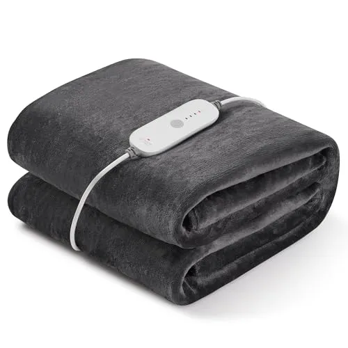 CURECURE Große Heizdecke Wärmedecke 150 * 200 cm, Schnellheizung große Weiche Flanell-Heizdecke mit 1-10 Stunden Automatischer Abschaltung & 4 Heizstuf, Maschinenwaschbar