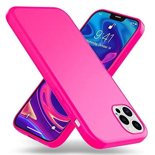 NALIA Neon Silikonhülle für iPhone 12 Pro Max - Soft-Touch & Signal-Neon - NEONSHOCK (Matte Schutzhülle) - Marke aus Berlin, Farbe:Pink