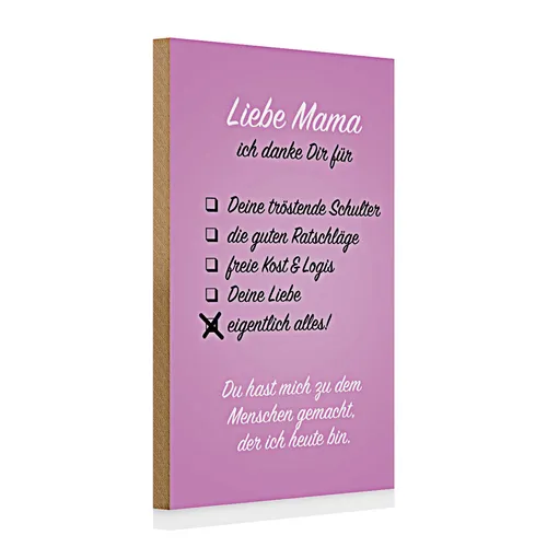 Holzschild Spruch 20x30cm Liebe Mama ich danke