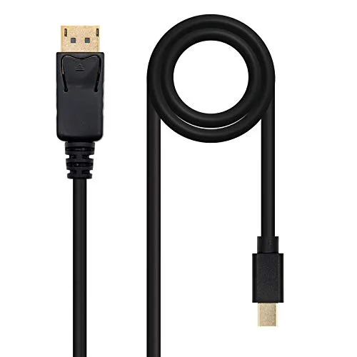 Nanocable 10.15.2402 - Mini-DisplayPort-zu-DisplayPort-Kabel, mDP/M-DP/M, männlich-männlich, 20-polig, schwarz, 2.0 mts