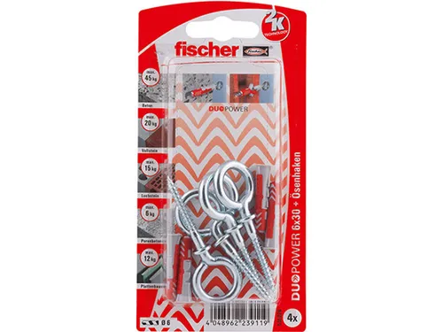 Fischer DUOPOWER 6x30 OH mit Ösenhaken, 535226
