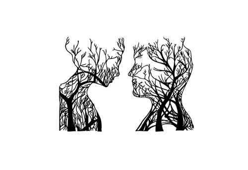 EYOKA Wanddekoobjekt Durchbrochenes 3D-Bild Baumköpfe, Openwork Tree Heads