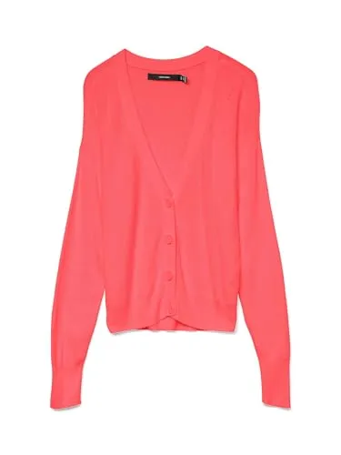 Vero Moda Strickjacke VMNEWLEXSUN LS SHORT V-NECK CAR GA NOOS - Strickjacke in Rosa, aus weichem Materialmix, ideal für lässige Looks und maschinenwaschbar – perfekt für den Alltag.