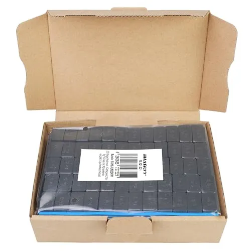 HASKYY Klebegewichte Auswuchtgewichte Kleberiegel ANTHRAZIT 25x Riegel 5g*12 für Alufelgen mit Abrisskante Verzink & Kunststoffbeschichtet