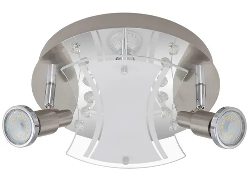 Briloner LED Deckenlampe  Nickel 4 Flg. Kristalloptik Dekorglas GU10 1600lm