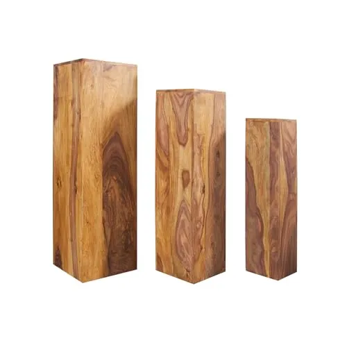 Produktbild invicta INTERIOR Design Beistelltisch Säule MAKASSAR 3er Set