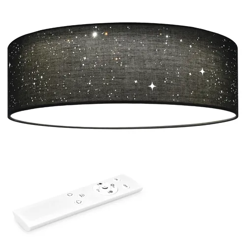 Navaris LED Deckenleuchte 40cm - Dimmbar mit Fernbedienung - Deckenleuchte für Kinderzimmer mit funkelndem Sternenhimmel-Effekt. Dimmbar und Farbtemperaturwechsel per Fernbedienung für eine gemütliche Atmosphäre.