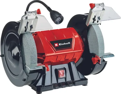 Einhell Doppelschleifer TC-BG 200 L - 400 W, vielseitig einsetzbar zum Schärfen, Entrosten und Polieren, mit schwenkbarem LED-Licht und verstellbaren Arbeitsauflagen