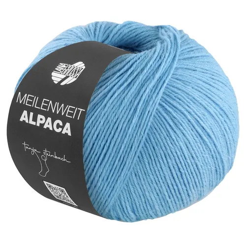 LANA GROSSA MEILENWEIT 150 g ALPACA UNI Häkelwolle, 390 m (6-fädiger Sockenklassiker, waschmaschinenfest), 150 g