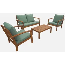 sweeek Gartenlounge-Set für 4 Personen – Holzfarben – Braun