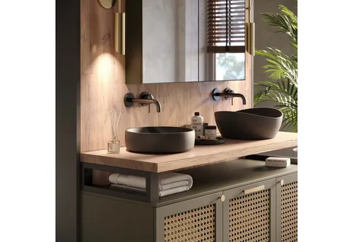 LAMO Manufaktur Waschtischplatte LWPG – 40mm Massivholzplatte - Hochwertige Waschtischplatte aus beständigem Eschenholz, einzigartig in Maserung und Design. Ideal für Waschbecken oder als vielseitige Tischplatte – pflegeleicht durch Hartwachs-Öl und langlebig im Einsatz.