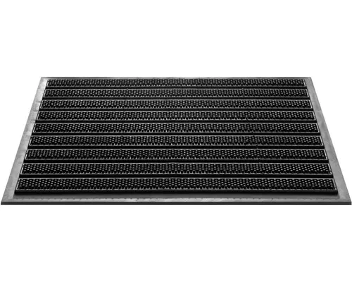 matches21 HOME & HOBBY Fußmatte Bürsten Fussabtreter Streifen schwarz als Outdoor Gummi-Matte, rechteckig, Höhe: 10 mm, Wetterfeste 40x60 cm Aussen-Bereich Türmatte als Schmutzfangmatte