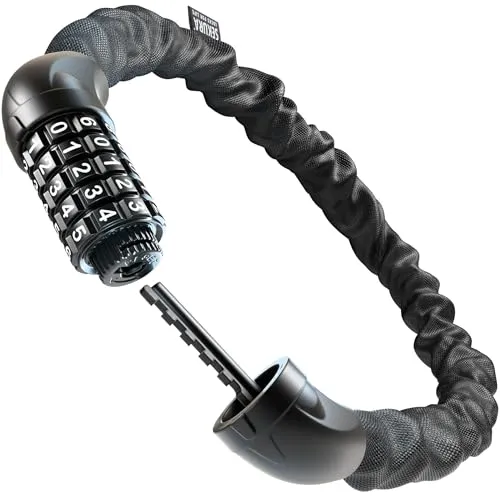 Büchel Sekura Fahrradschloss 90 cm mit 5-Zahlen-Code - Kettenschloss Kinder & Erwachsene mit Großem Zahlenfeld & Nylonbezug - Leichtes Fahrradschloss Hohe Sicherheit aus Gehärtetem Stahl