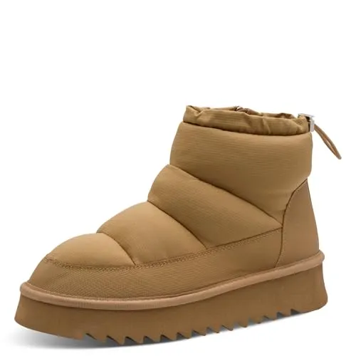Tamaris Damen Stiefel Leder braun 40 - Wanderschuhe mit stylischem Plateau von 35 mm für modernen Look. Bequemer Kurzschaft und praktische Removable Sock-Technologie für individuellen Komfort. Ideal für Herbstspaziergänge und Winterurlaub.