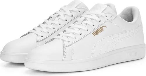 Puma Smash 3.0 L Unisex Kinder Sneaker - Herrenmode mit Obermaterial aus Leder und gepolstertem Kragen für optimalen Komfort, ideal für aktive Kinder.