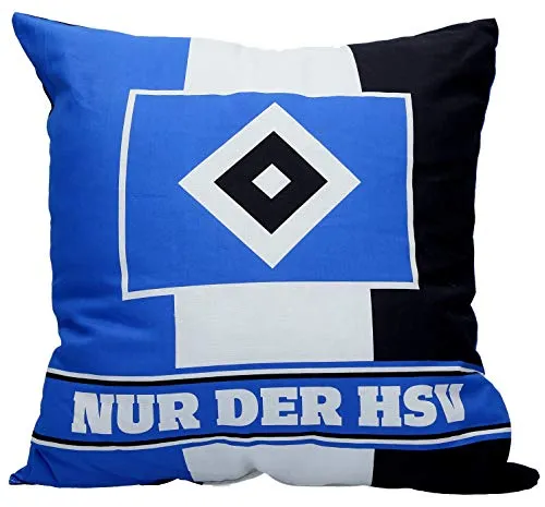 Hamburger SV Dekokissen HSV Kissen Blockstreifen - Dekokissen für Fans, aus 100% Baumwolle mit 