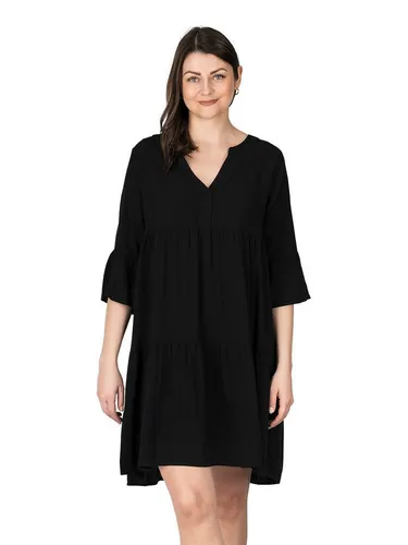 DENIMFY Sommerkleid DFFrida - A-Linie mit V-Ausschnitt - Gemusterte Kleider: Das trendige DFFrida Kleid aus 100% Viskose bietet hohen Tragekomfort und stylische Optik. Waschmaschinenfest und schnell trocknend, ideal für jede Gelegenheit!