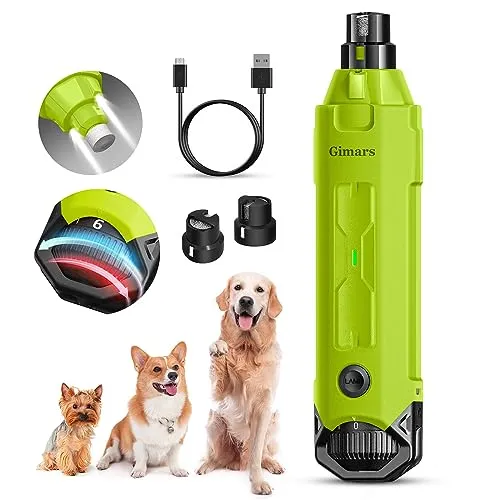 Gimars Krallenschleifer für Hunde mit 6 Geschwindigkeiten und LED-Licht