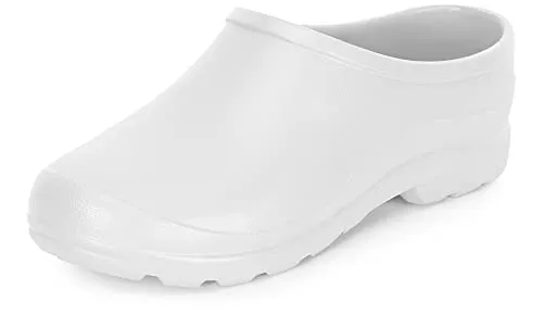Ladeheid Gartenschuhe Damen und Herren leichte Eva Clogs Bequeme Hausschuhe & Gartenclogs LADW001 (Weiß, 37 EU)