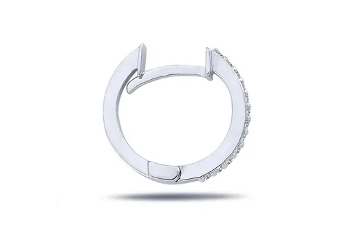 Diamant Herren Creole in 14 Karat Weißgold - Exklusive Ohrringe für Herren aus 14 Karat Weißgold, besetzt mit 12 feinen Diamanten (0,075 Carat), handgefertigt und einzigartig. Ideal für besondere Anlässe oder als stilvolles Accessoire.