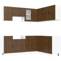 vidaXL 11tlg. Küchenschrank-Set Porto in Braun Eichen-Optik - Dieses 11-teilige Küchenschrank-Set bietet elegantes Design und viel Stauraum für Ihre Küchenausstattung. Robuste Holzwerkstoff-Oberfläche sorgt für Langlebigkeit und einfache Pflege.
