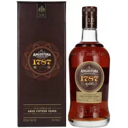 Angostura 1787 Rum 15 Jahre - 40% Vol. (1 x 0.7l) - Premium Rum, 15 Jahre in Eichenfässern gereift, bietet eine harmonische Geschmackspalette mit getrockneten Pflaumen und süßen Eichenholznoten. Ideal für Genießer!