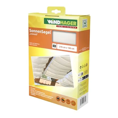 Sonnensegel 270x140cm uni-weiß von Windhager