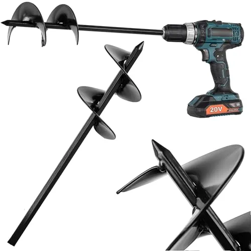 KADAX Erdbohrer 80mm für Bohrmaschine, Gartenbohrer, Erdlochbohrer für Akkuschrauber, Pflanzbohrer für Gartenarbeiten, Spiralbohrer zum Bohren von Erdlöchern