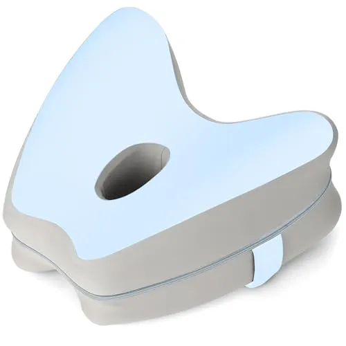 VINATO Kniekissen Seitenschläfer, Orthopädisches Beinkissen Ergonomisches, Beinkissen mit Memory Foam, Kühlgewebe, Abnehmbarem Waschbare, Seitenschläferkissen Kniekissen für Rücken Hüfte Beine（Blau）