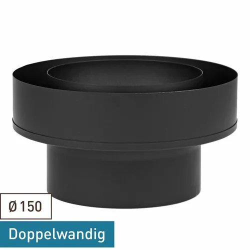 Rauchrohr Ofenrohr 150 mm Coltherm - Übergang von DW zu EW - Hochwertiges Ofenrohr für eine zuverlässige Verbindung, temperaturbeständig bis 600 °C. Ideal für den Einsatz in Heizsystemen. Robuste Stahlblechkonstruktion für Langlebigkeit.