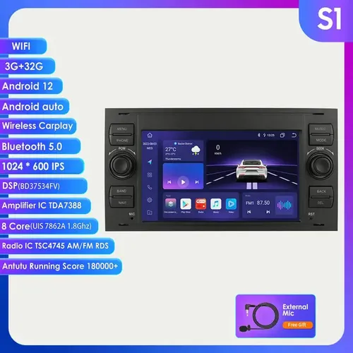 Autoradio Multimedia für Ford Focus 2 & mehr – S1 B mit Carplay & GPS