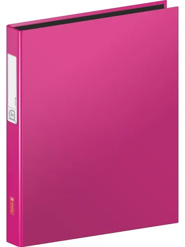 Ringbuch A4 2 Ringe pink 260x320 mm mit Beschriftungsetikett