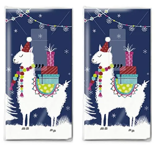 Taschentücher (2x 10) Lama mit Weihnachtsgeschenke als Zugabe für Weihnachten 20