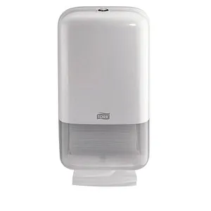 Tork 556000 Spender - Einzelblatt Toilettenpapierspender T3 in Weiß, hygienische Einzeltuchentnahme mit Sichtfenster und Überfüllungsschutz