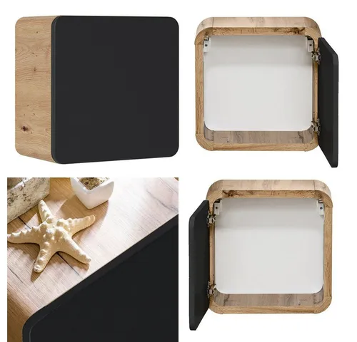 Lomadox Hängeschrank NEW-LUTON in seidenmatt anthrazit - Hängeschrank in seidenmatt anthrazit mit Wotan Eiche Nb., bietet modernes Design und integrierte Türdämpfung für ein optimales Nutzungserlebnis.