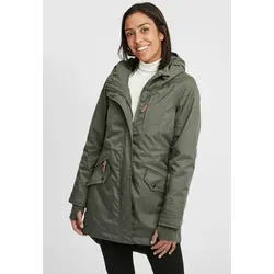 OXMO OXBella Damen Parka - Funktionsjacke mit Kapuze, mittelschwer gefüttert und aus robustem Material, ideal für Übergangszeiten und nachhaltig produziert.