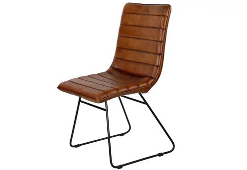 Casa Moro Esszimmerstuhl aus Echtleder - Braun, handgefertigt - Eleganter Polsterstuhl mit hochwertiger Echtleder-Sitzfläche und stabilem Metallgestell. Ideal für Esszimmer, Wartezimmer oder Konferenzen. Hoher Sitzkomfort dank ergonomischer Rückenlehne und stilvollem Design.
