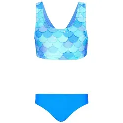 Aquarti Bustier-Bikini Aquarti Mädchen Sport Bikini Racerback Bustier & Bikinislip blau 140
