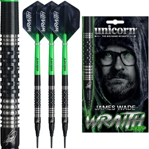 Unicorn Soft Tip Darts Set | James 'The Machine' Wade Phase 2 | Wraith | 90% Tungsten Barrels | Durable Stunning Ultrafly Flights | Epic Points | 19g
