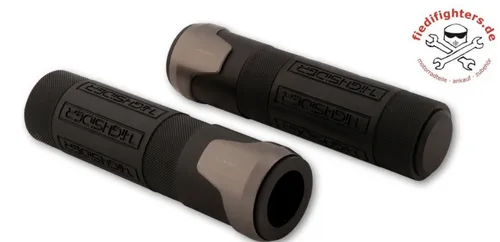 Highsider Lenker-Griffe Akron - Griffe für 7/8 Zoll Lenker, aus hochwertigem Aluminium mit edlem Design und abnehmbaren Endkappen für individuelle Anpassungen.