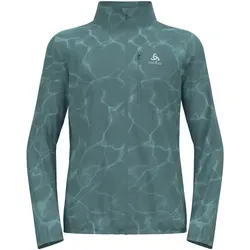 Odlo Zeroweight Print Laufjacke Herren - Blaugrau, Größe L - Leichte und windfeste Laufjacke aus 100 % recyceltem Material, ideal für wechselhaftes Wetter. Mit Belüftungszone und reflektierenden Details für zusätzliche Sichtbarkeit. Perfekt für sportliche Höchstleistungen.