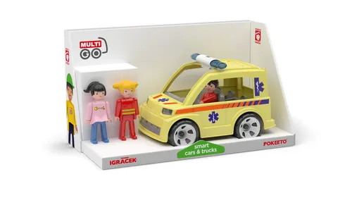 Spielzeugset Multigo Trio Krankenwagen mit Retter, Sanitäter & Patient 16 x 28 x 14 cm
